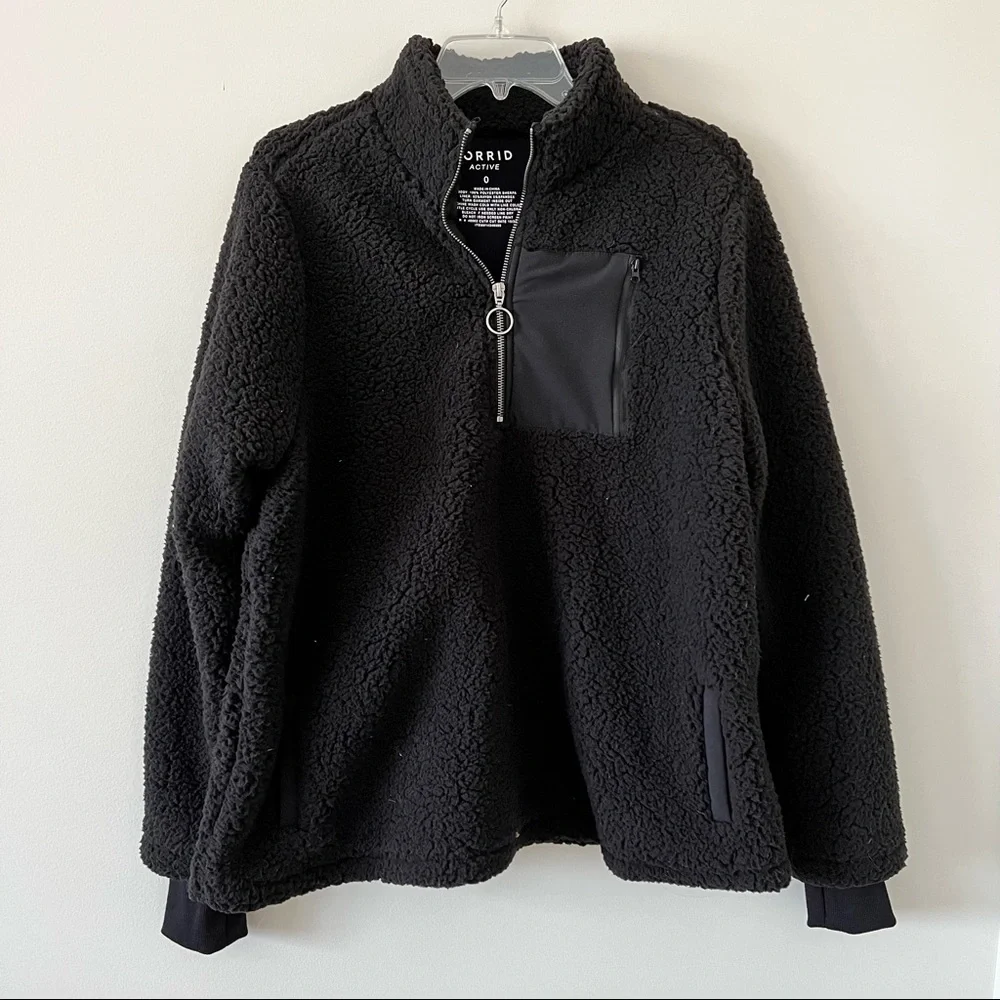 Torrid black Sherpa half-zip active pullover - Picture 4 of 11